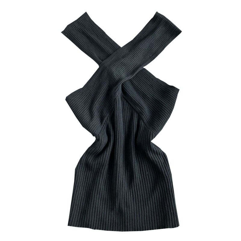 Slim Cross Halter Knit Sweater Tank Tops For Women-Soco Hoodie