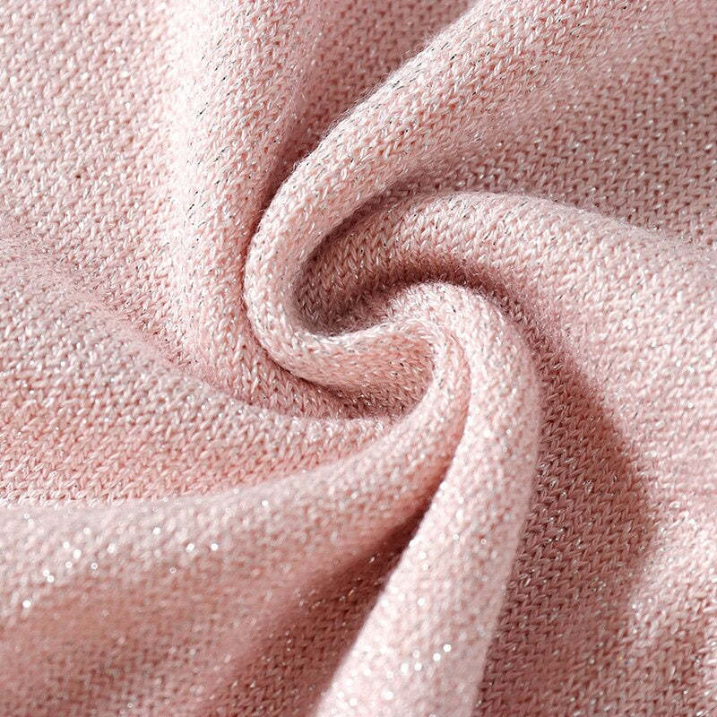 Shiny Knitted Slim O-Neck Sweater Shirt For Women-Soco Hoodie