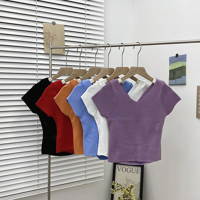 High Waist Backless Hollow Tight T-shirt For Women-Soco Hoodie