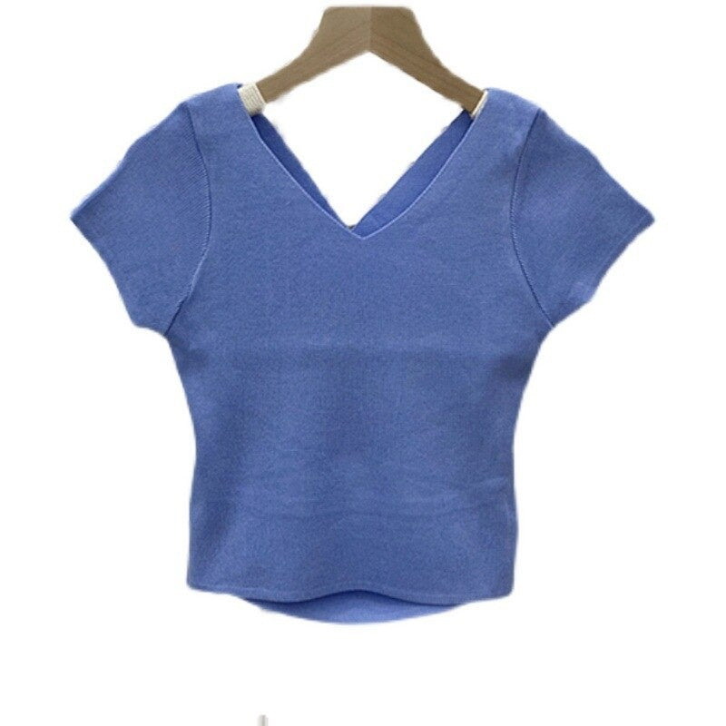 High Waist Backless Hollow Tight T-shirt For Women-Soco Hoodie