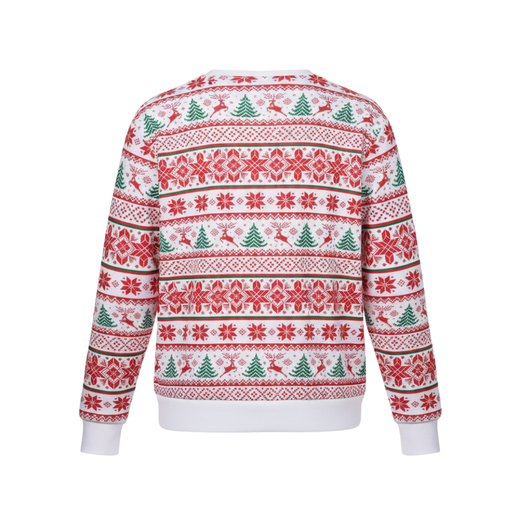Long Sleeve Graphic Print Ugly Christmas Sweater
