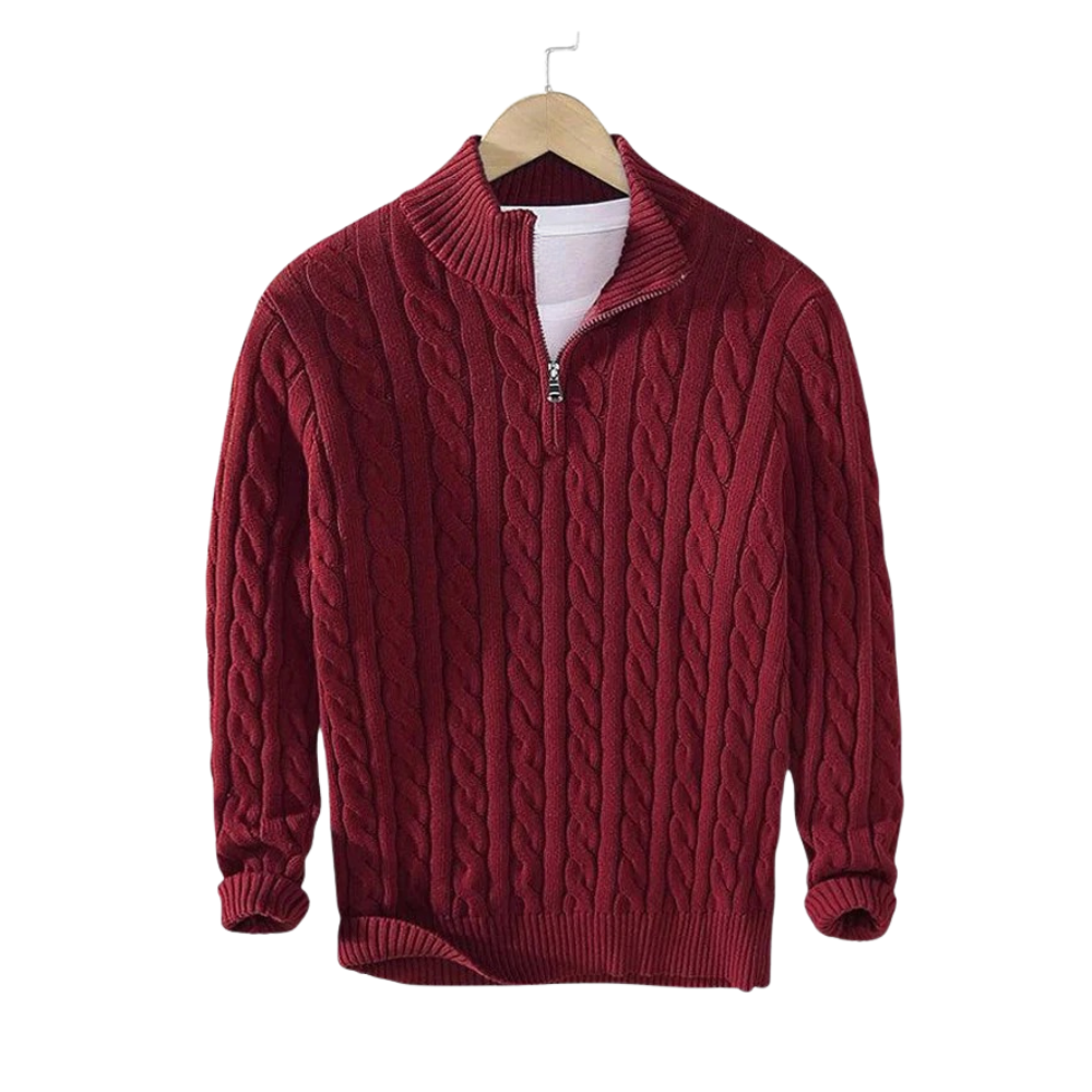 Half Zip Knit Sweater For Men
