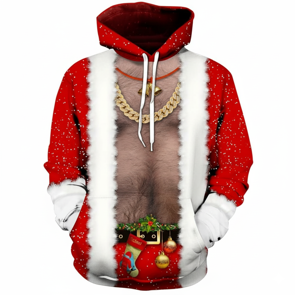 Funny Anime Christmas All Over Print Pullover Hoodie