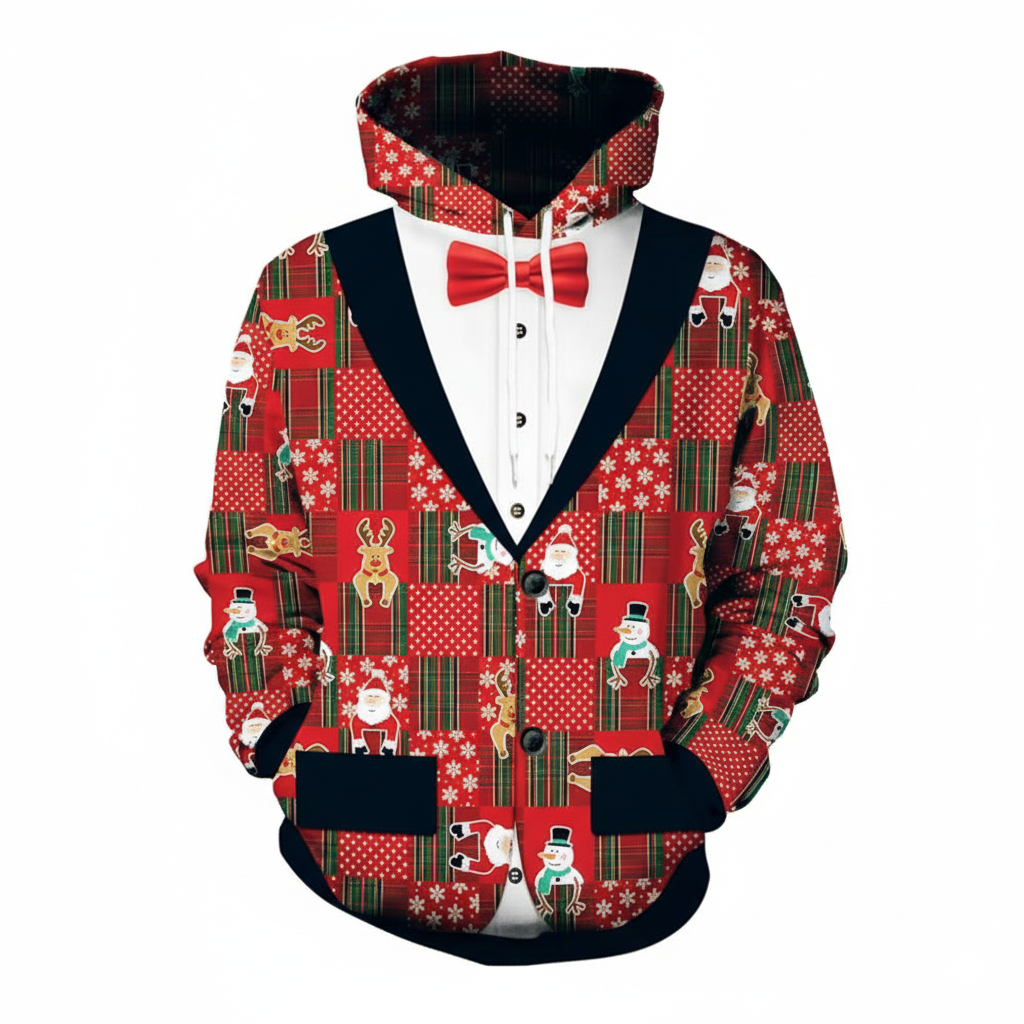 Christmas All Over Print 3D Graphic Long Sleeve Hoodie