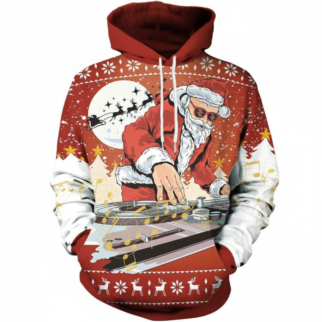 Christmas All Over Print 3D Graphic Long Sleeve Hoodie