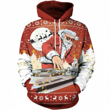Christmas All Over Print 3D Graphic Long Sleeve Hoodie