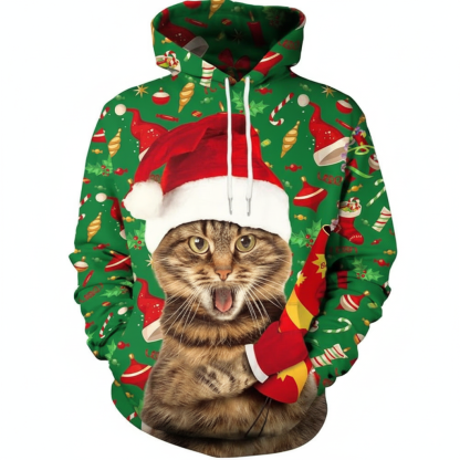 Christmas All Over Print 3D Graphic Long Sleeve Hoodie
