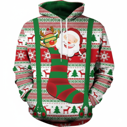 Christmas All Over Print 3D Graphic Long Sleeve Hoodie