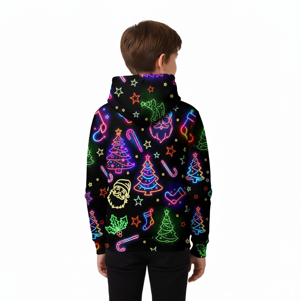 Christmas Print Warm Graphic Pullover Hoodie