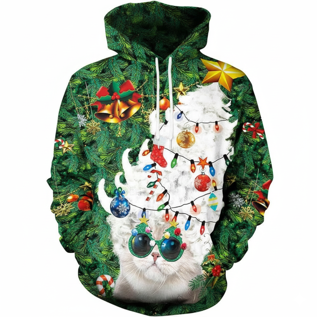 Christmas All Over Print 3D Graphic Long Sleeve Hoodie