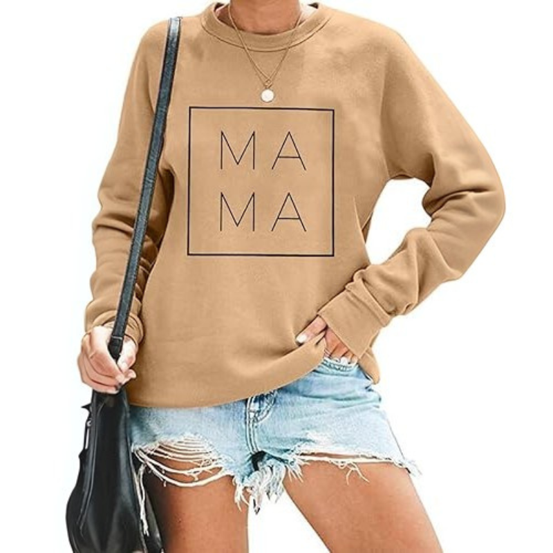 Modern Mama Printed Sweatshirt Brown