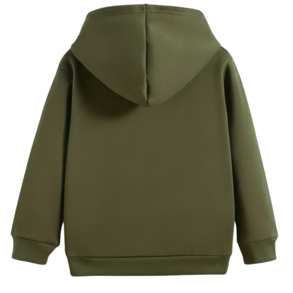 Cartoon Excavator Print Hoodie for Boys