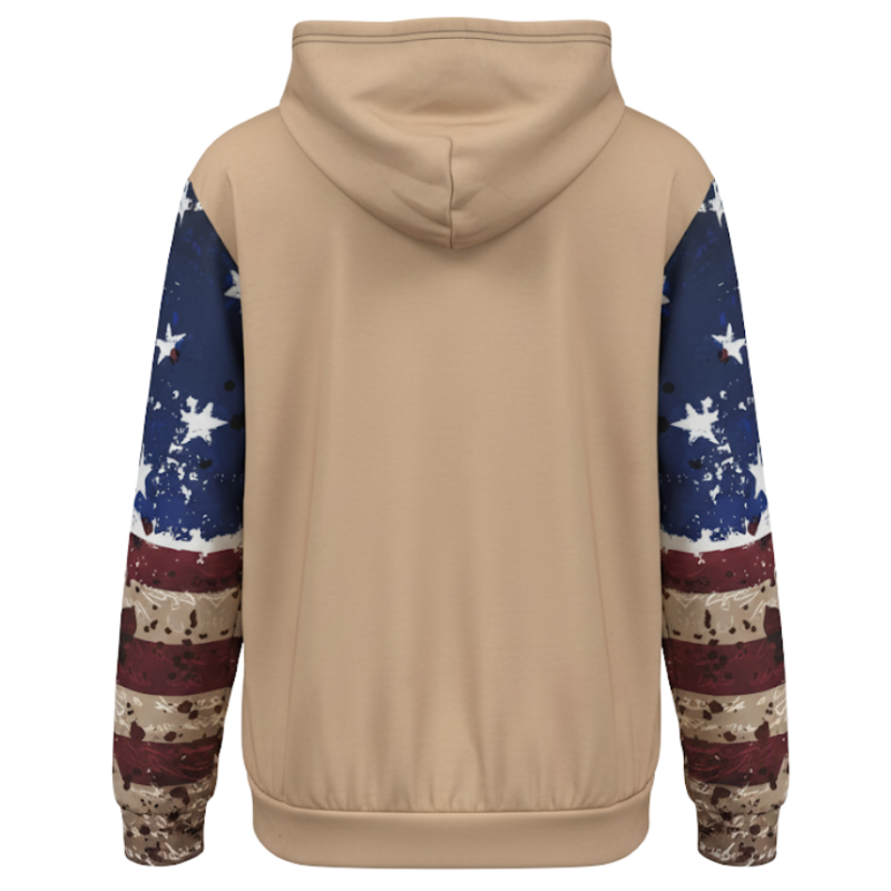 Men Patriotic Deer Print Hoodie