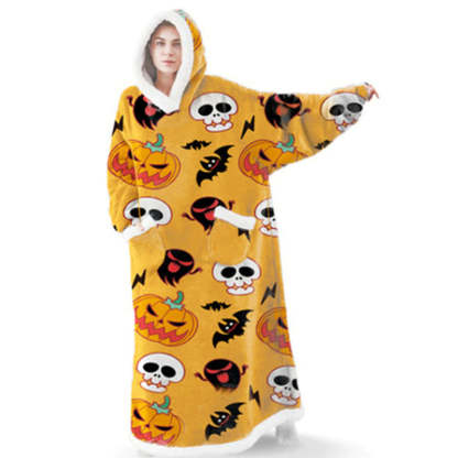 Long Oversized Printed Hoody Blanket For Women-Soco Hoodie