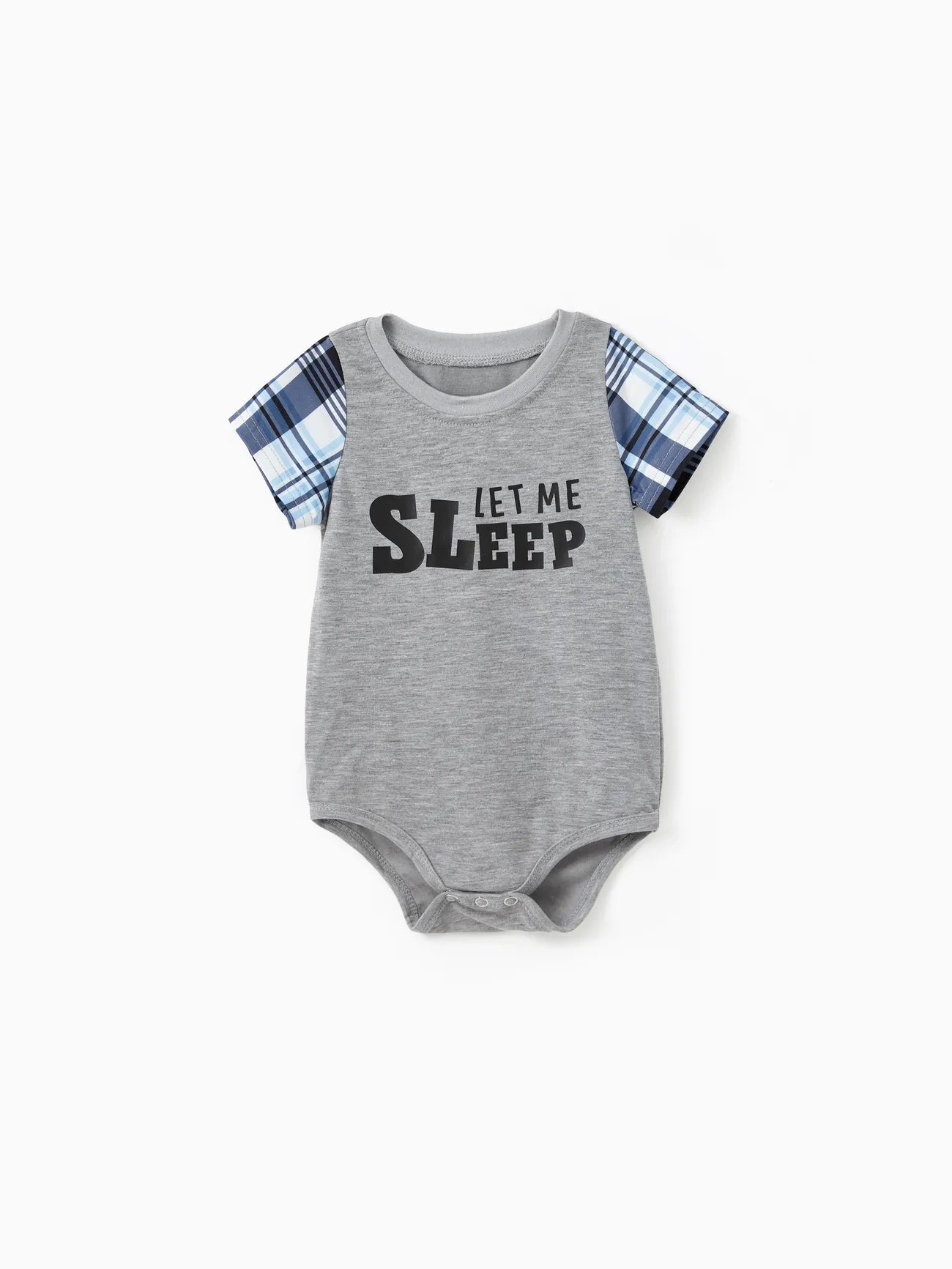 Let Me Sleep Print Family Pajama Set With Plaid Shorts Baby