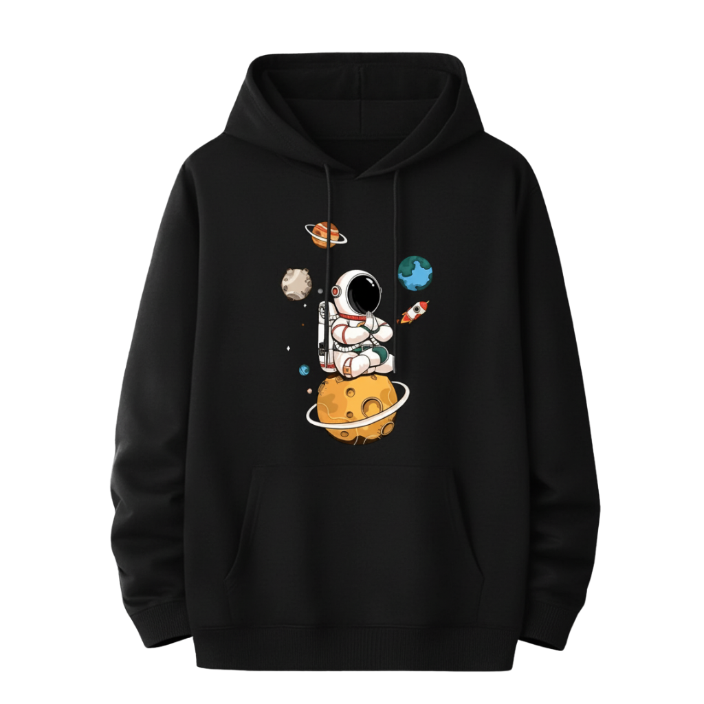 Men Geometric Print Hooded Sweatshirt