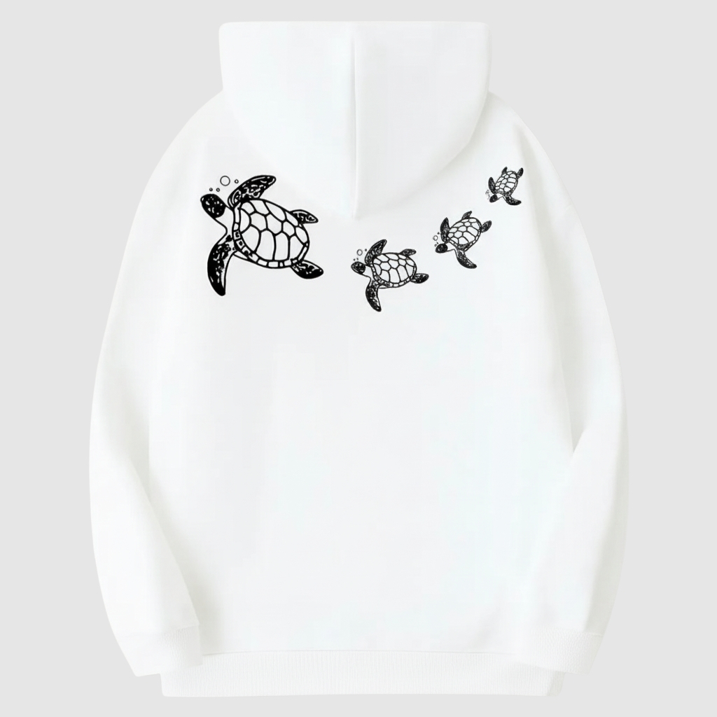 Sea Turtle Print Hoodie For Women