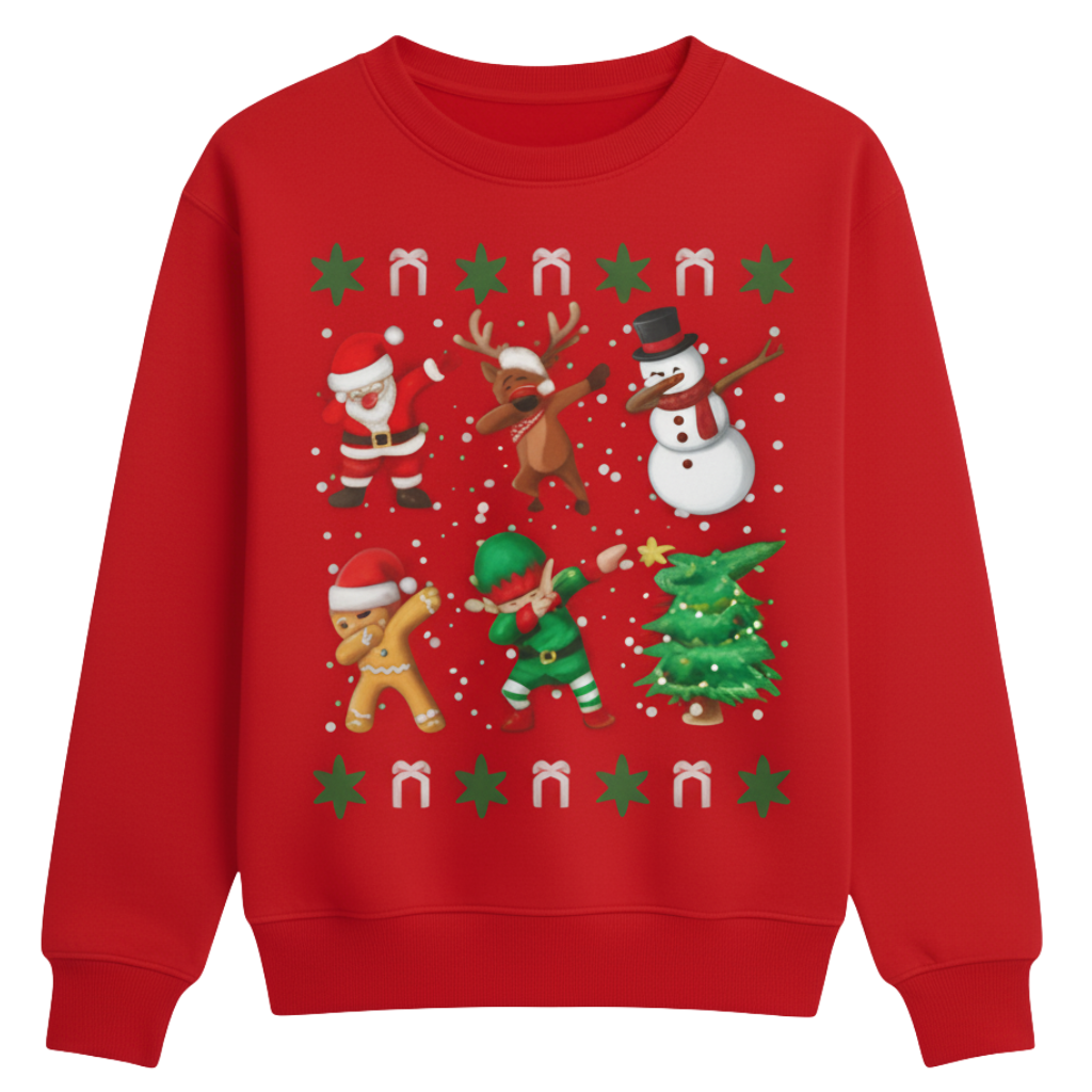 Christmas Cartoon Dancing Characters Sweatshirt For Boys