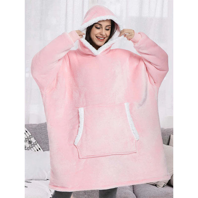Solid Oversized Fleece Blanket Hoodie Wearable Blanket-Soco Hoodie