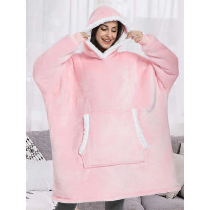 Solid Oversized Fleece Blanket Hoodie Wearable Blanket-Soco Hoodie