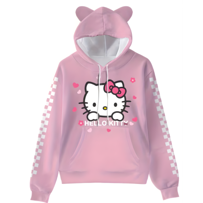 Cartoon Character Hooded Long Sleeve Hoodie For Womens
