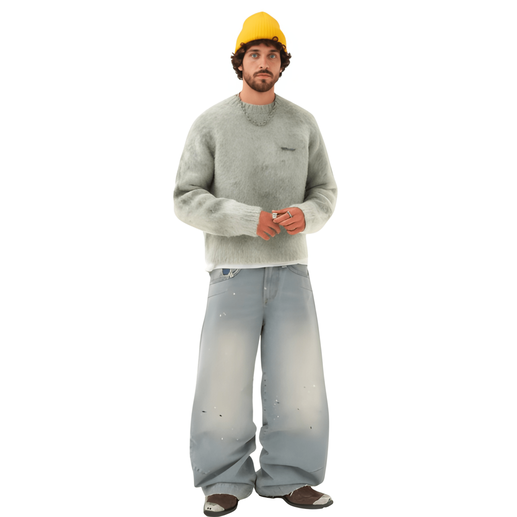 Mohair Knit Sweater For Men And Women