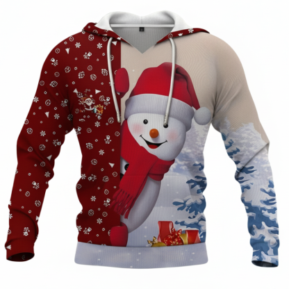 Casual Christmas Santa Printed Hoodie