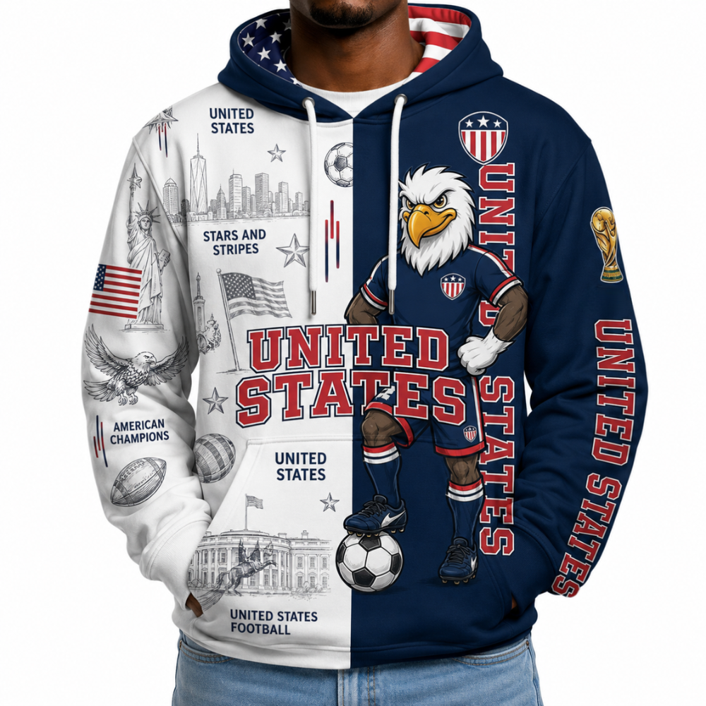 United States Football Themed All Over Printed Hoodie