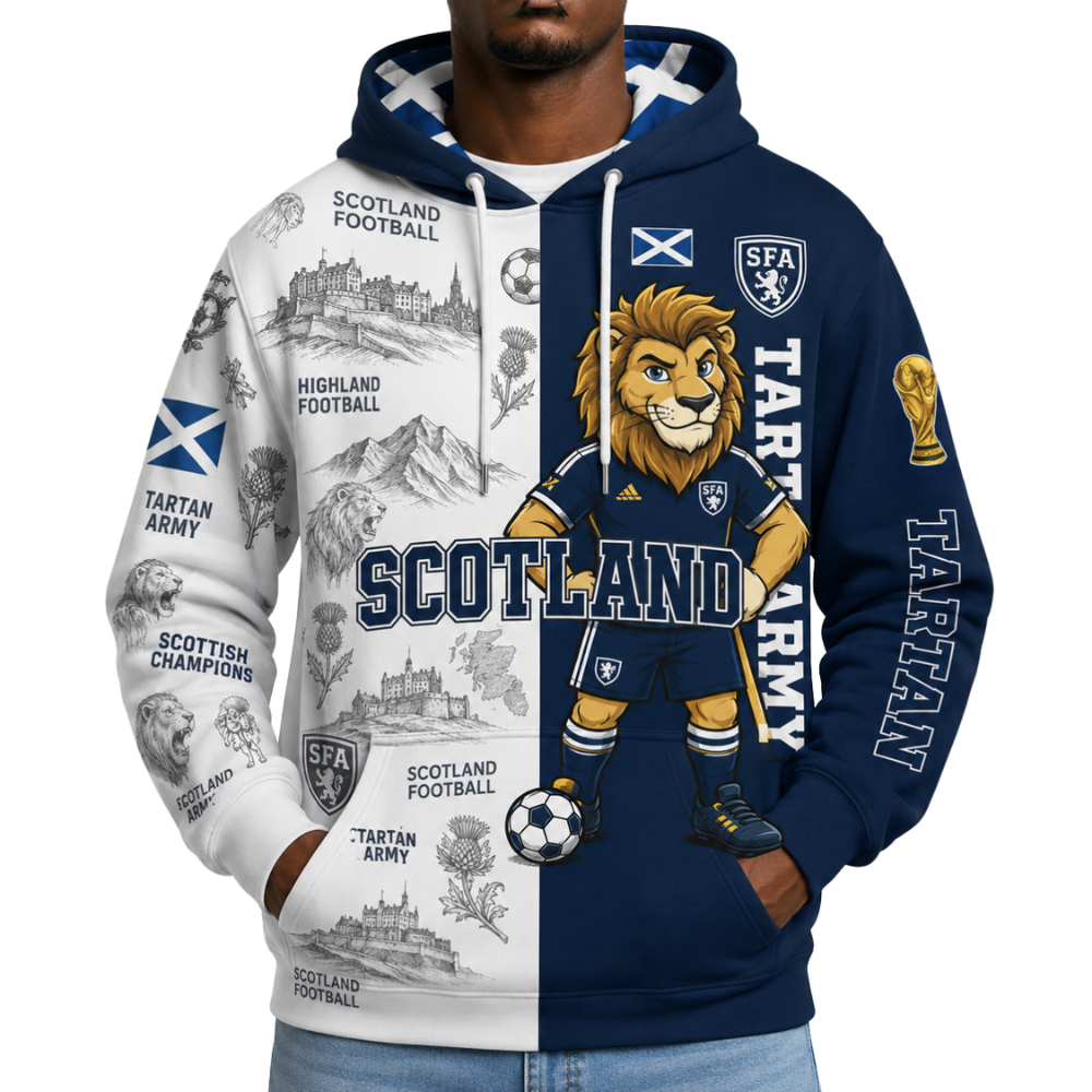 Scotland Football Themed All Over Printed Hoodie