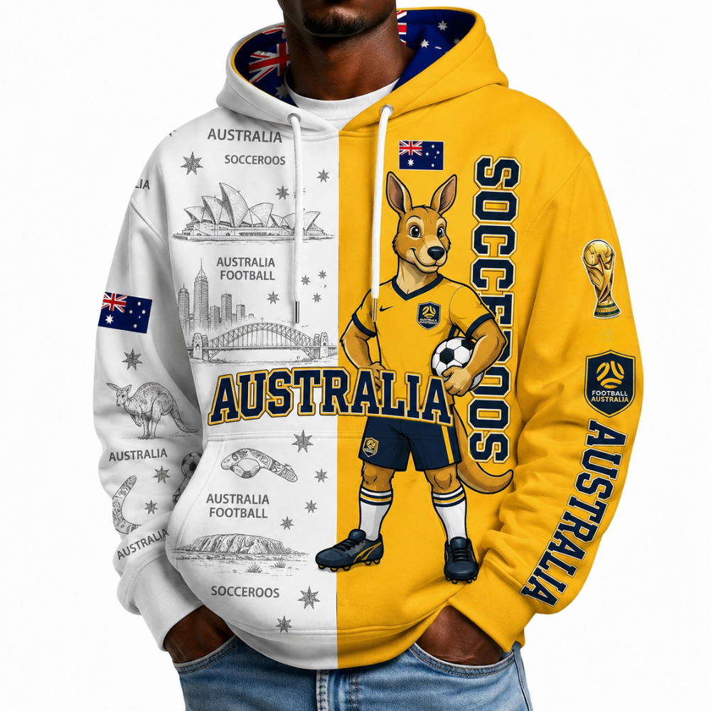 Australia Football Themed All Over Printed Hoodie