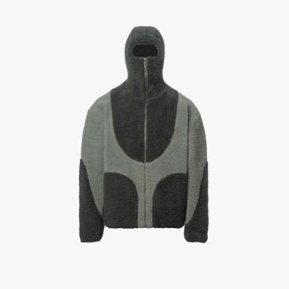 Modern Hooded Zip Up Jacket With Cozy Design Dark Gray
