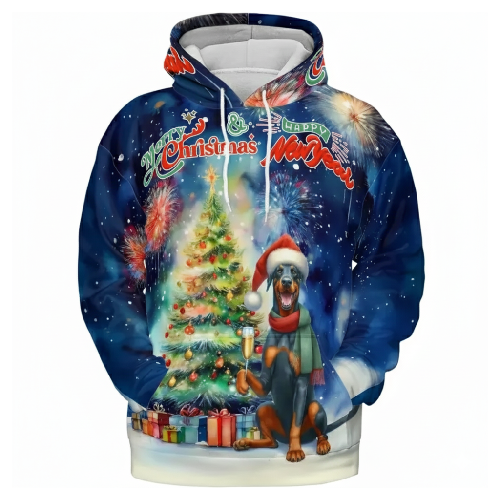 Christmas Santa Dog Holiday Hoodie
