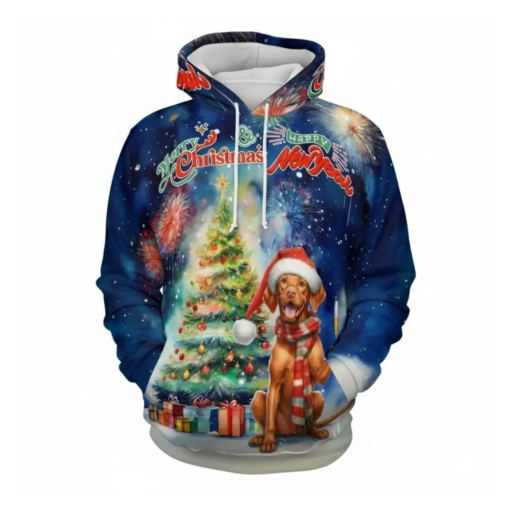 Christmas Santa Dog Holiday Hoodie