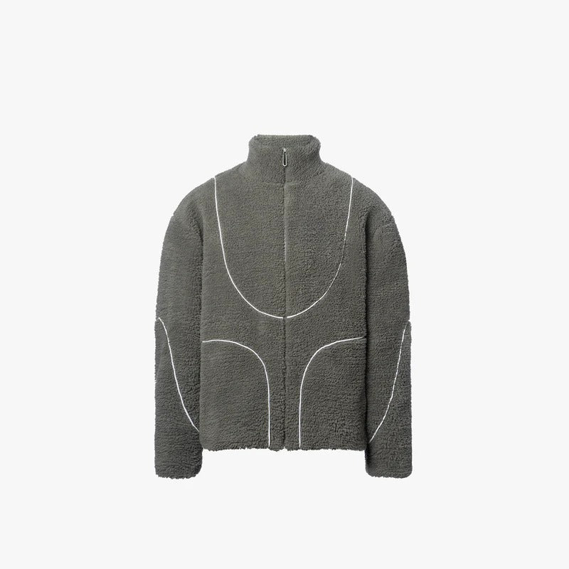 Modern Hooded Zip Up Jacket With Cozy Design Gray