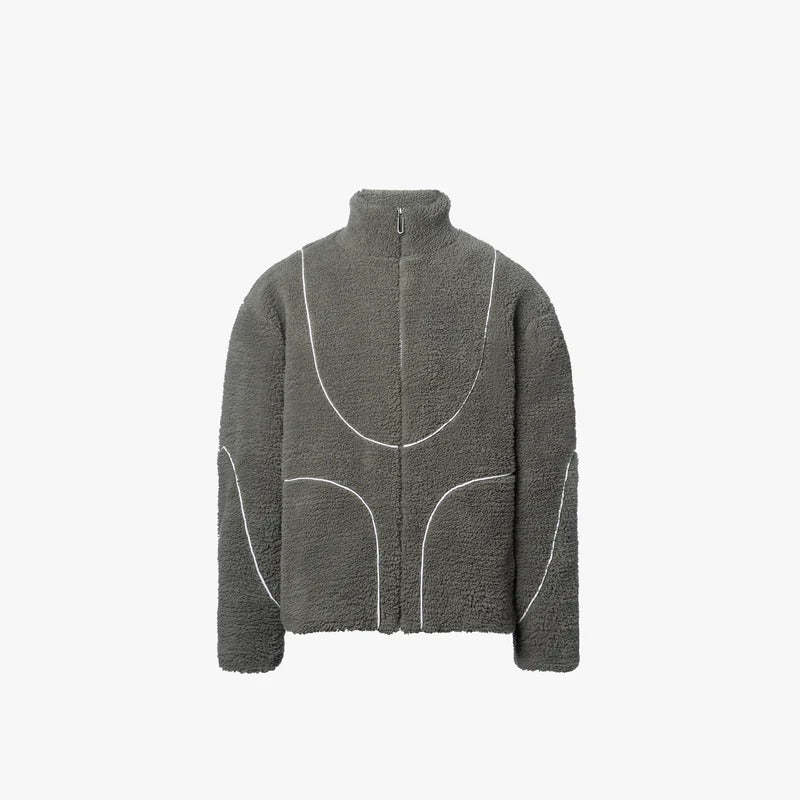 Modern Hooded Zip Up Jacket With Cozy Design Gray