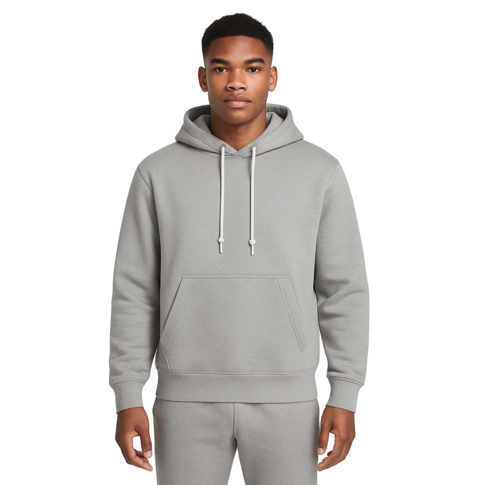 Mens Classic Fleece Pullover Hoodie Gray