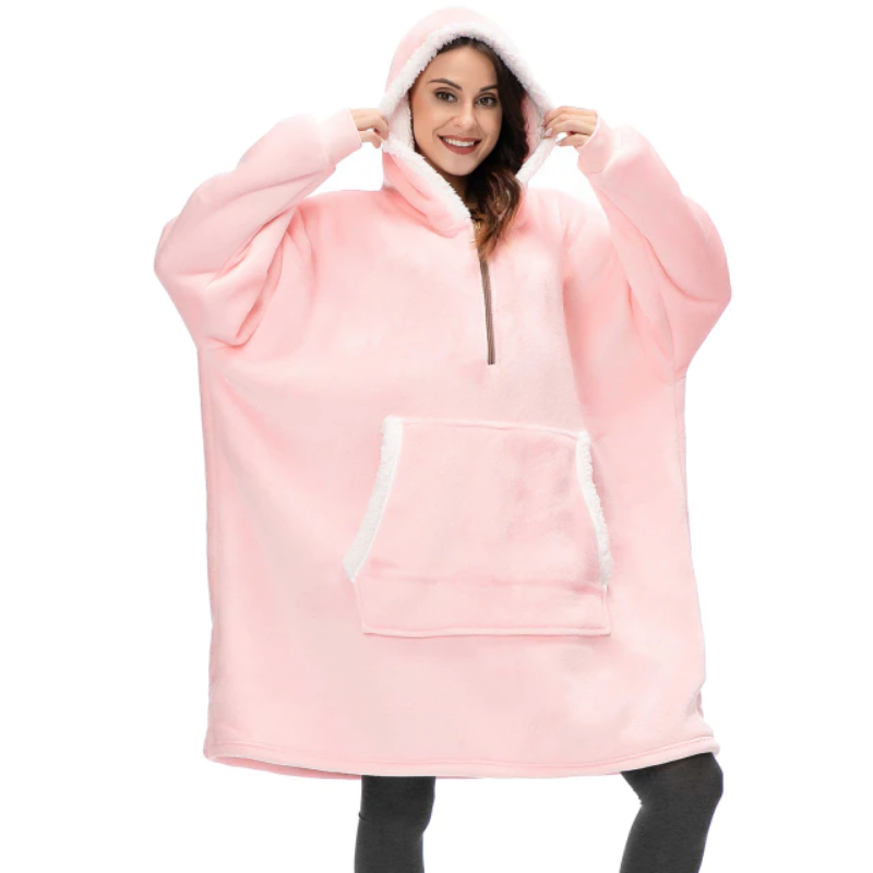 The Warm Half Zipper Blanket Hoodie-Soco Hoodie