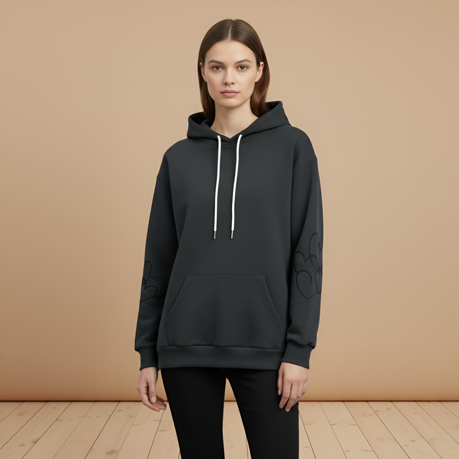 Cow Print Plus Size Kangaroo Pocket Hoodie