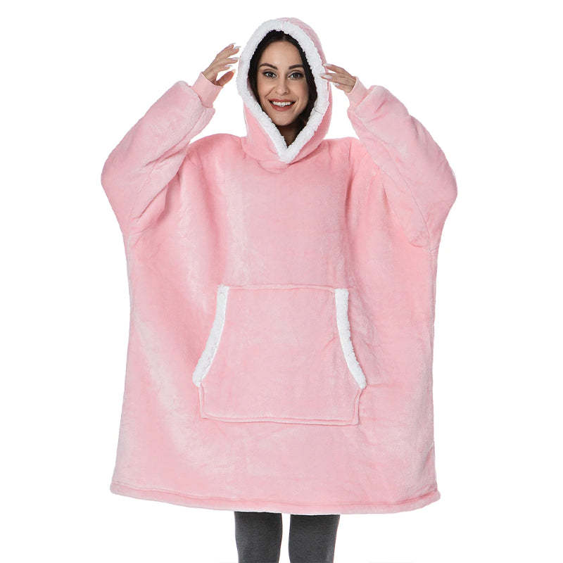 Solid Oversized Fleece Blanket Hoodie Wearable Blanket-Soco Hoodie