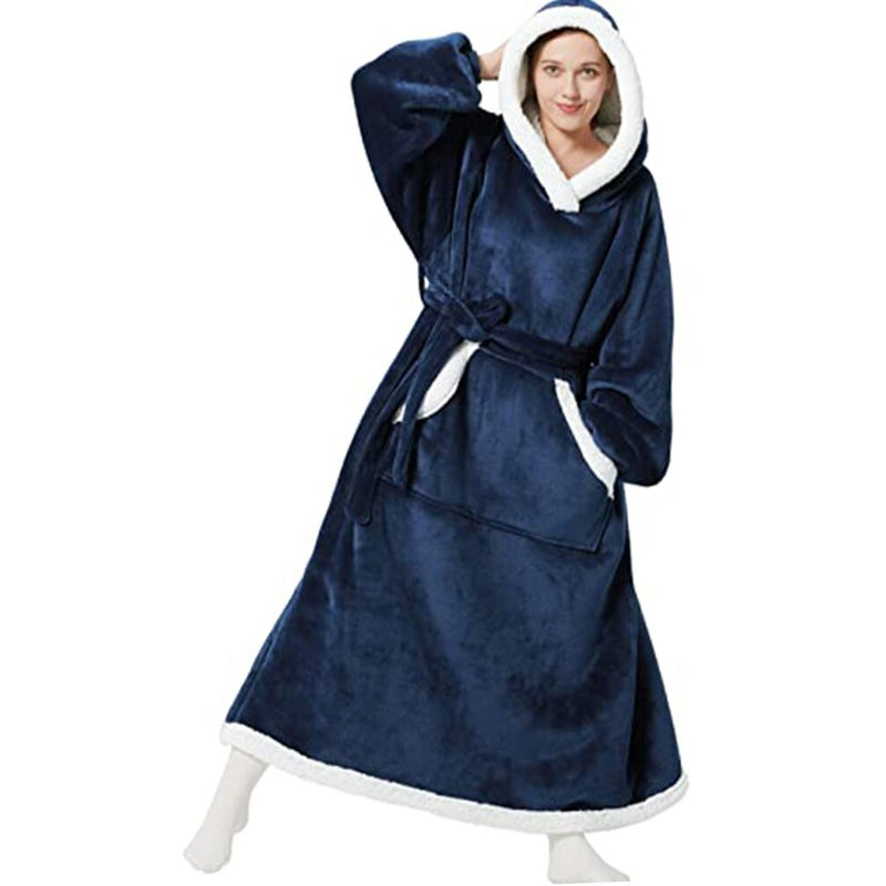 Oversized Split Long Flannel Loose Fleece Sweatshirt For Winters-Soco Hoodie