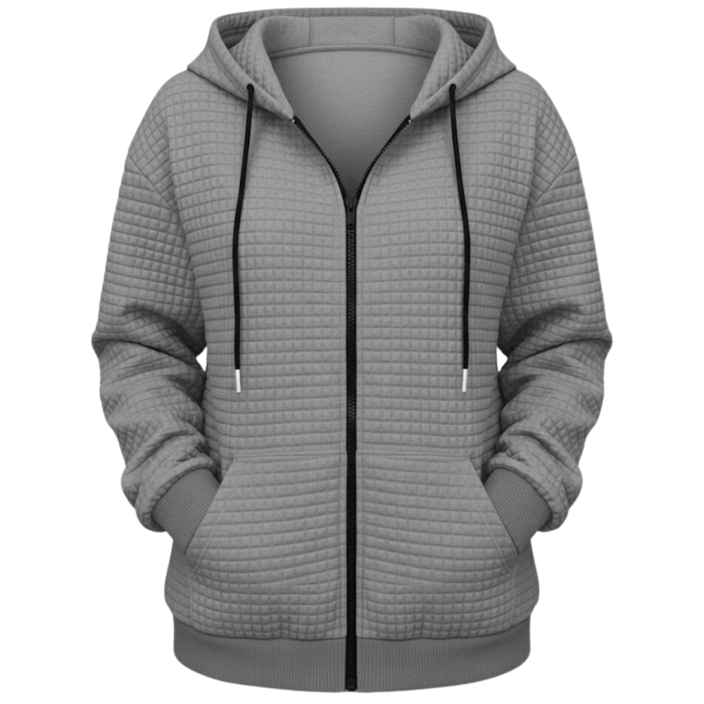 Geometric Print Hooded Zip Up Casual Style Jacket