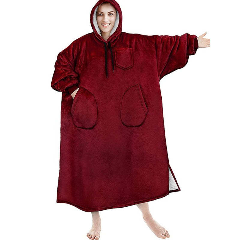 Warm Flannel Oversized Long Hoodies-Soco Hoodie