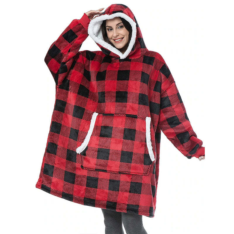 Printed Oversized Fleece Hoodie Wearable Blanket-Soco Hoodie