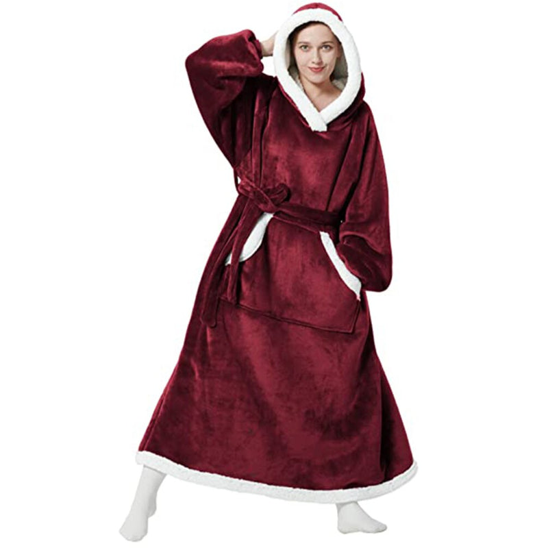 Oversized Split Long Flannel Loose Fleece Sweatshirt For Winters-Soco Hoodie