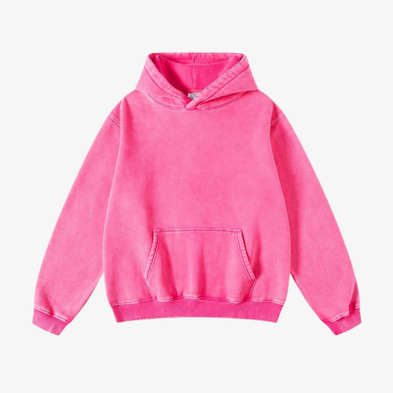 Comfortable Pullover Hoodie With Pocket Pink
