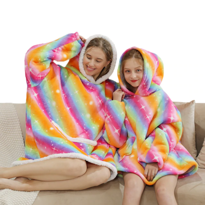 The Lovely Mom and Daughter Blanket Hoodie-Soco Hoodie