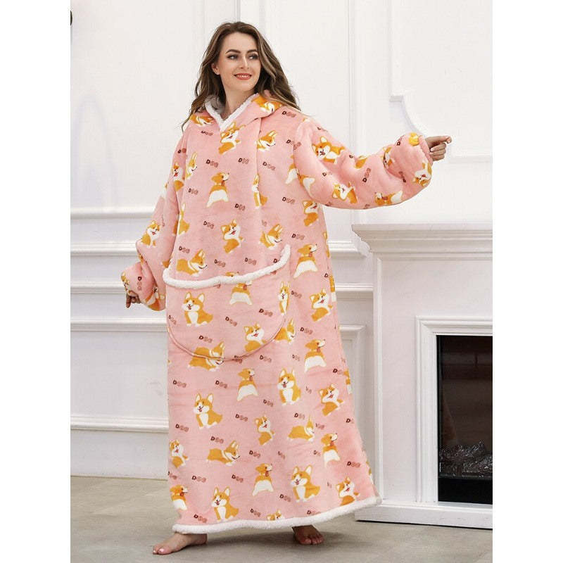 Oversized Long Warm Printed Winter Hoodies-Soco Hoodie