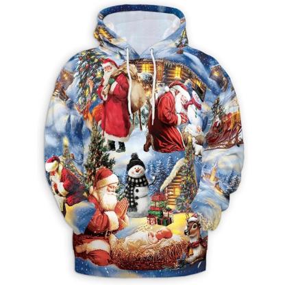 Christmas Santa Claus All Over Print Hoodie