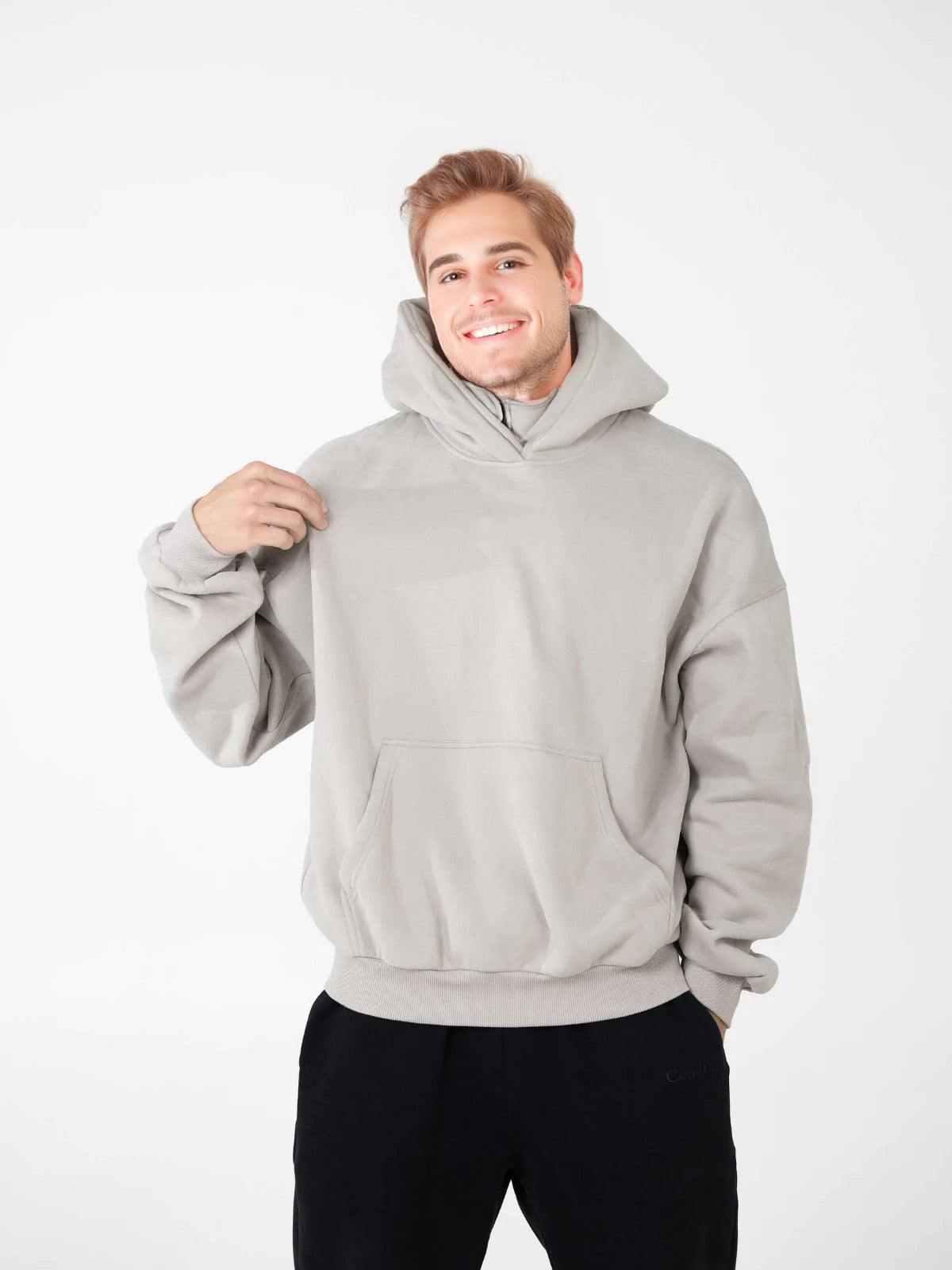 Soft Casual Oversized Hoodie Light Gray
