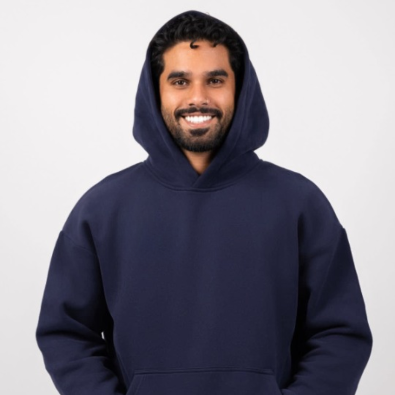 Soft Casual Oversized Hoodie Navy Blue